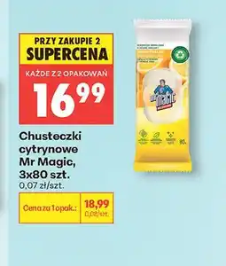 Biedronka Chusteczki cytrynowe Mr Magic 3-pak oferta