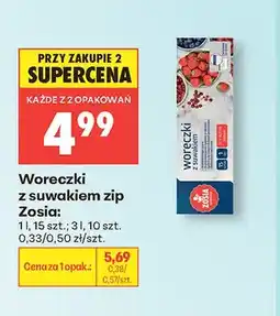 Biedronka Woreczki z suwakiem zip Zosia oferta