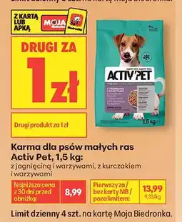 Biedronka Karma dla psów małych ras Activ Pet z jagnięciną i warzywami oferta