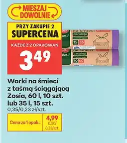 Biedronka Worki na śmieci z taśmą ściągającą Zosia oferta