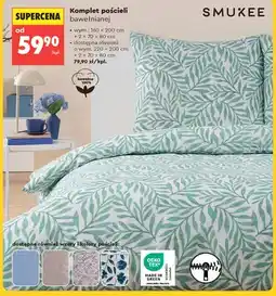 Biedronka Komplet pościeli bawełnianej SMUKEE 220x200cm + 2x70x80cm oferta