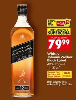 Biedronka Whisky Johnnie Walker Black Label 40% oferta