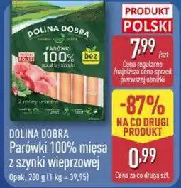ALDI Dolina dobra Parówki 100% mięsa z szynki wieprzowej oferta