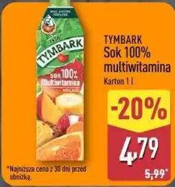 ALDI Tymbark Sok 100% multiwitamina oferta