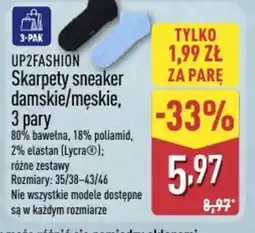 ALDI UP2FASHION Skarpety sneaker damskie/męskie oferta