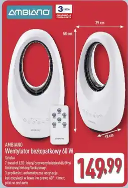 ALDI Ambiano Wentylator bezłopatkowy 60 W oferta