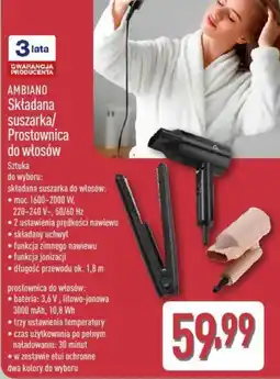 ALDI Ambiano Składana suszarka/Prostownica do włosów oferta
