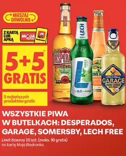 Biedronka Wszystkie piwa w butelkach: Desperados, Garage, Somersby, Lech Free oferta