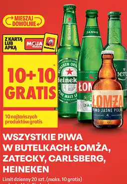 Biedronka Wszystkie piwa w butelkach: Łomża, Zatecky, Carlsberg, Heineken oferta