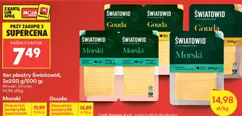 Biedronka Ser plastry Światowid, 2x250 g/500 g: Morski, Gouda oferta