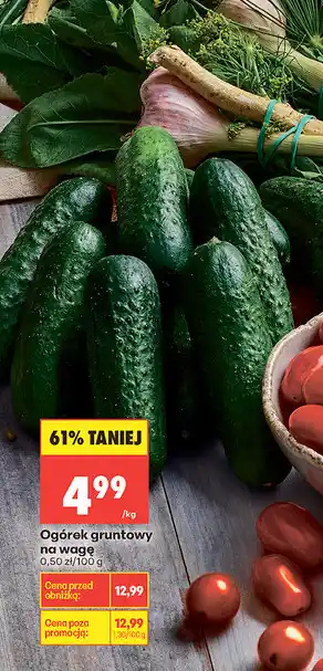 Biedronka Ogórek gruntowy na wagę oferta