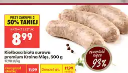 Biedronka Kiełbasa biała surowa premium Kraina Mięs oferta
