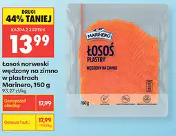 Biedronka Łosoś norweski wędzony na zimno w plastrach Marinero oferta