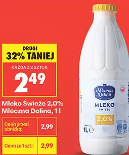 Biedronka Mleko Świeże 2,0% Mleczna Dolina oferta