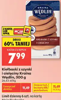 Biedronka Kiełbaski z szynki i cielęciny Kraina Wędlin oferta