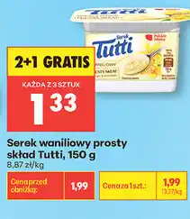 Biedronka Serek waniliowy prosty skład Tutti oferta