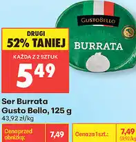 Biedronka Ser Burrata Gusto Bello oferta