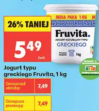 Biedronka Jogurt typu greckiego Fruvita oferta