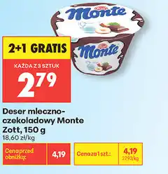 Biedronka Deser mleczno-czekoladowy Monte Zott oferta