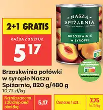 Biedronka Brzoskwinia połówki w syropie Nasza Spiżarnia oferta