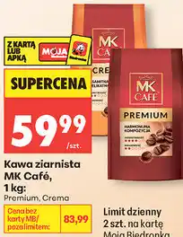 Biedronka Kawa ziarnista MK Café, 1 kg: Premium, Crema oferta