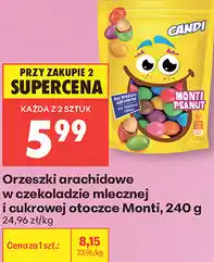 Biedronka Orzeszki arachidowe w czekoladzie mlecznej i cukrowej otoczce Monti oferta