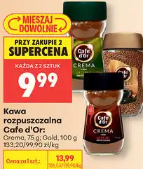 Biedronka Kawa rozpuszczalna Cafe d'Or: Crema, 75 g Gold, 100 g oferta
