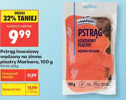 Biedronka Pstrąg łososiowy wędzony na zimno plastry Marinero oferta