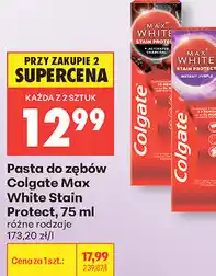 Biedronka Pasta do zębów Colgate Max White Stain Protect oferta
