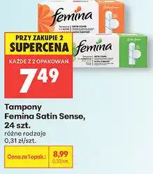 Biedronka Tampony Femina Satin Sense, 24 szt oferta