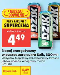 Biedronka Napój energetyczny w puszce zero cukru Dzik oferta