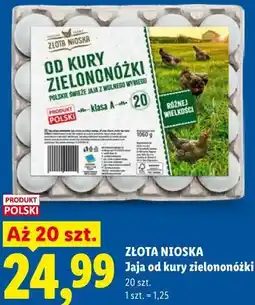 Lidl ZŁOTA NIOSKA Jaja od kury zielononóżki oferta