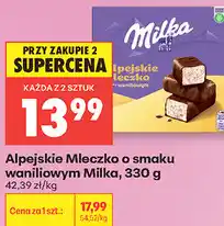 Biedronka Alpejskie Mleczko o smaku waniliowym Milka oferta