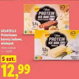 Lidl GELATELLI Proteinowe batony lodowe, wielopak oferta