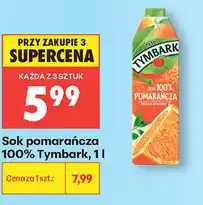Biedronka Sok pomarańcza 100% Tymbark oferta