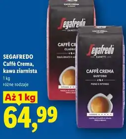 Lidl SEGAFREDO Caffè Crema, kawa ziarnista oferta