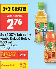 Biedronka Sok 100% lub sok + woda Kubuś Baby oferta
