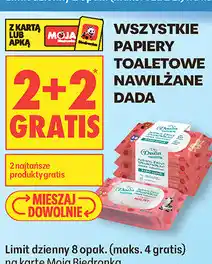 Biedronka Wszystkie papiery toaletowe nawilżane Dada oferta