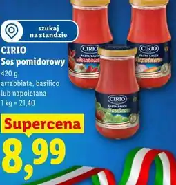 Lidl Cirio Sos pomidorowy arrabbiata, basilico lub napoletana oferta