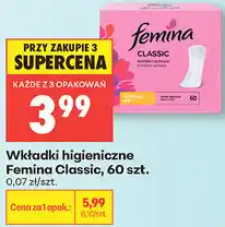 Biedronka Wkładki higieniczne Femina Classic, 60 szt oferta