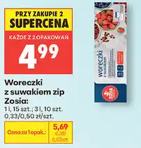 Biedronka Woreczki z suwakiem zip Zosia, 1 l, 15 szt. / 3 l, 10 szt oferta