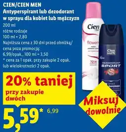 Lidl CIEN/CIEN MEN Antyperspirant lub dezodorant w sprayu dla kobiet lub mężczyzn oferta