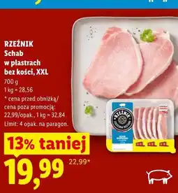 Lidl RZEŹNIK Schab w plastrach bez kości, XXL oferta