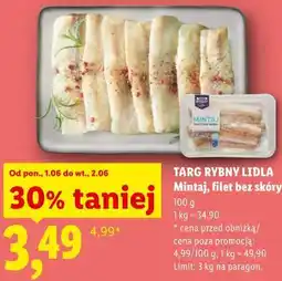 Lidl TARG RYBNY LIDLA Mintaj, filet bez skóry oferta