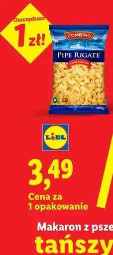 Lidl Combino Pipe Rigate Makaron z pszenicy durum oferta