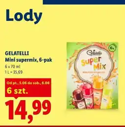 Lidl GELATELLI Mini supermix, 6-pak oferta