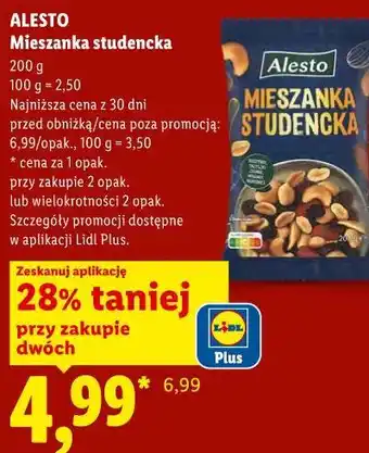 Lidl Alesto Mieszanka studencka oferta