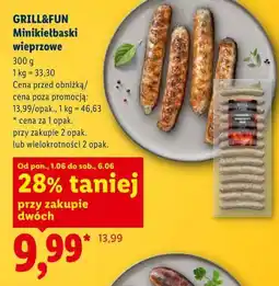 Lidl GRILL&FUN Minikiełbaski wieprzowe oferta