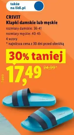 Lidl CRIVIT Klapki damskie lub męskie oferta