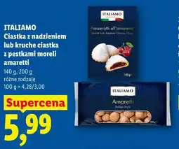 Lidl ITALIAMO Ciastka z nadzieniem lub kruche ciastka z pestkami moreli amaretti oferta